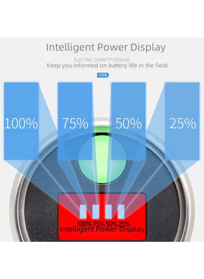 Highlight LED Night Fishing Lights Fishing Lights Blue Light Zoom Fishing Gear USB Strong Light Rechargeable Fish Flashlight-Color:4 Light Sleeve 2: Lamp + Wire + Cloth Bag + Floor Rack - Image 4