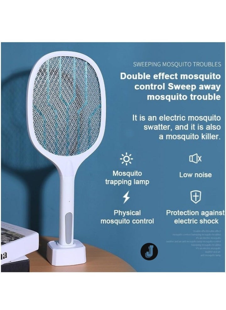 JAJEEK "Electric Mosquito Swatter – USB Rechargeable Bug Zapper Racket with Dual Mode & UV Light Lamp" - Image 2