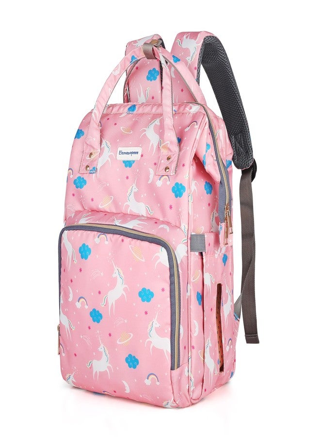 ELEMENOPEEE Premium Baby Diaper Bag for Mothers | Spacious Waterproof Backpack with Multiple Pockets for Easy Organization | Stylish and Durable (Unicorn Pink) - Image 1