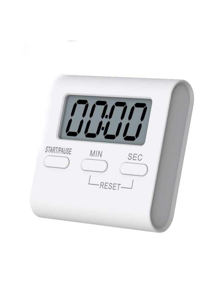 Mini Kitchen Timer, Digital Kitchen Timers Magnetic Countdown Timer with Loud Alarm, Big Digits, Back Stand for Cooking, Classroom, Teachers（White）  - Image 1