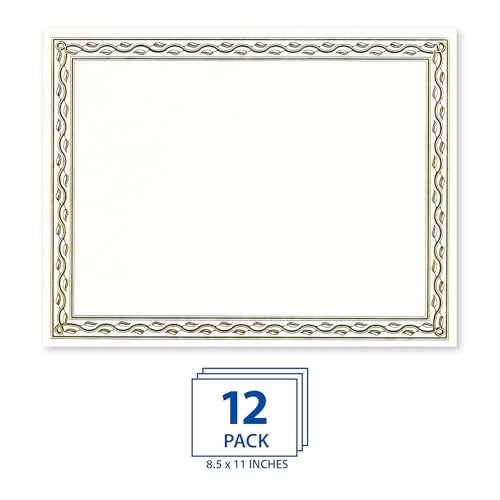 Geographics Serpentine Gold Foil Certificates – 8.5" x 11", 12 per Pack – Premium Inkjet & Laser Printable Parchment Paper Awards & Diplomas - Image 2