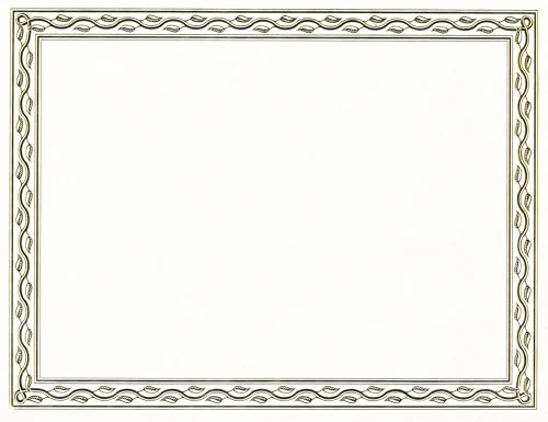 Geographics Serpentine Gold Foil Certificates – 8.5" x 11", 12 per Pack – Premium Inkjet & Laser Printable Parchment Paper Awards & Diplomas - Image 1
