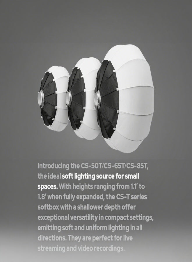 Godox CS-65T 65cm/25.6in Quick Release Lantern Softbox Professional Foldable Softbox with Standard Bowen Mount for Photography Studio Photography Portrait Live Stream - Image 4