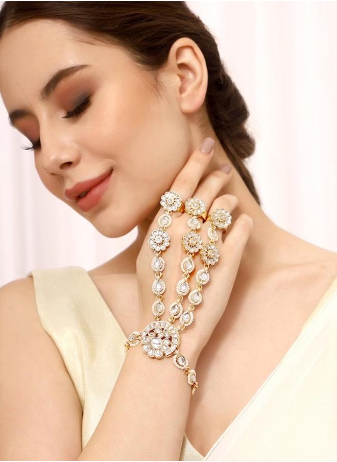 Priyaasi Elegant Women Brass Bracelet with pattern and secured with S-Hook closure and styled in ideal for Ethnic moments — a must-have for your statement wardrobe.  - Image 1