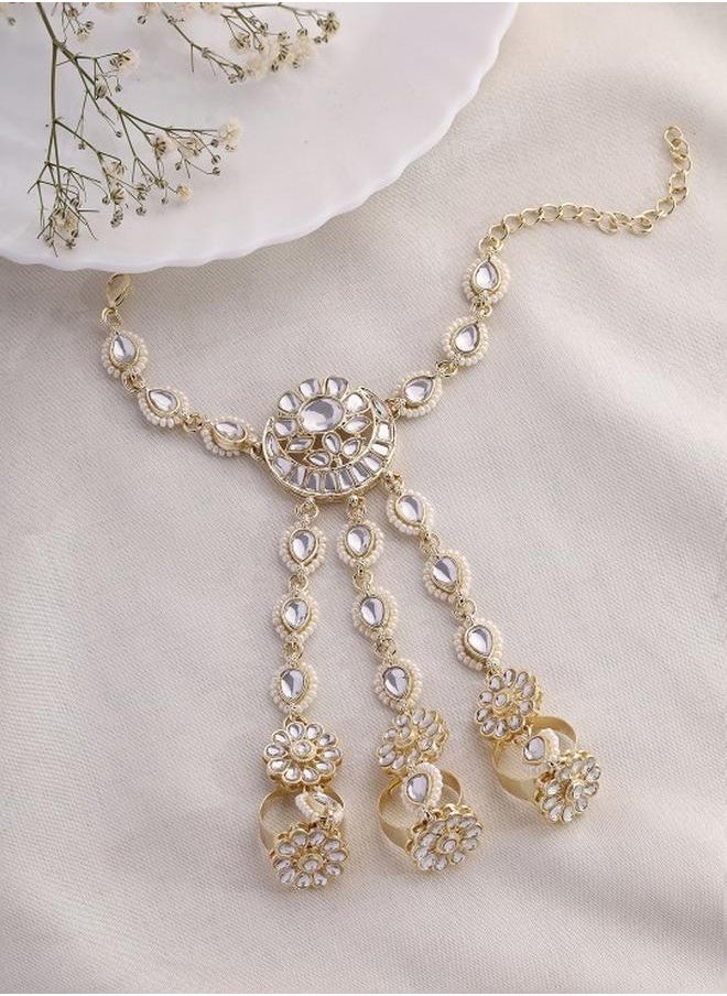 Priyaasi Elegant Women Brass Bracelet with pattern and secured with S-Hook closure and styled in ideal for Ethnic moments — a must-have for your statement wardrobe.  - Image 2