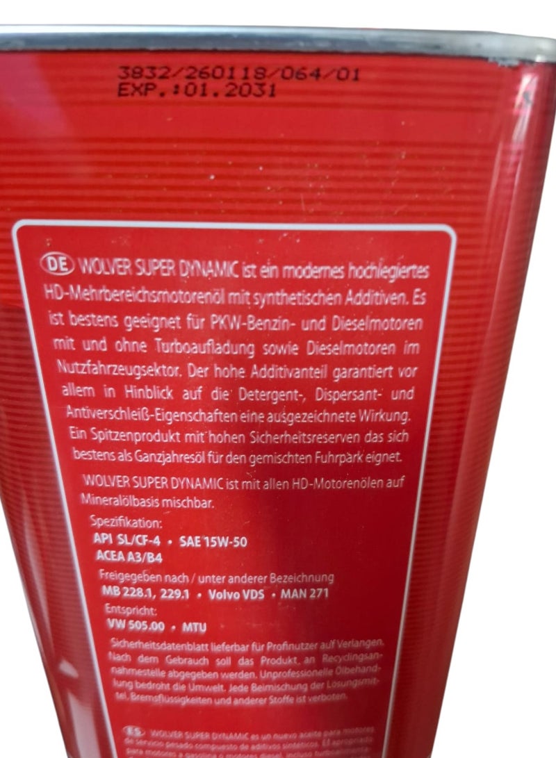WOLVER 5-liter German-made engine oil, 10W-40, for 8000 km - Image 3