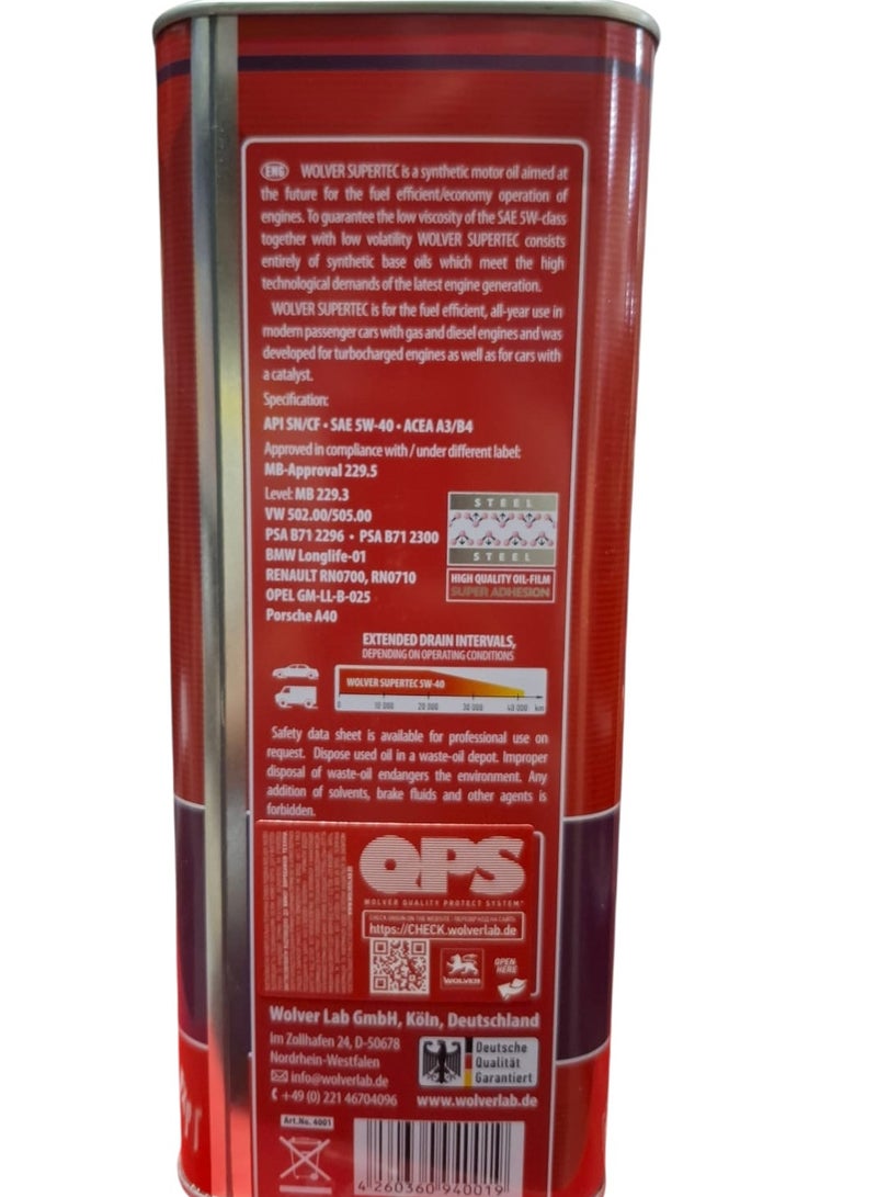 WOLVER 5-liter German-made engine oil, 10W-40, for 8000 km - Image 4