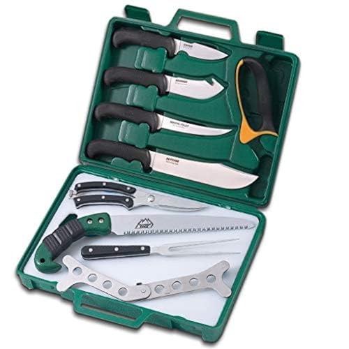 Outdoor Edge Game Processor, PR-1, Complete 12-Piece Hunting Knife Kit for Processing Big Game, Full Tang 420J2 Stainless Razor Sharp Blades, TPR Non-Slip Handles, Sturdy Hide-Side Storage Case - Image 1