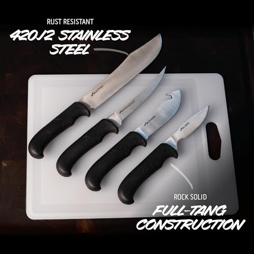 Outdoor Edge Game Processor, PR-1, Complete 12-Piece Hunting Knife Kit for Processing Big Game, Full Tang 420J2 Stainless Razor Sharp Blades, TPR Non-Slip Handles, Sturdy Hide-Side Storage Case - Image 4