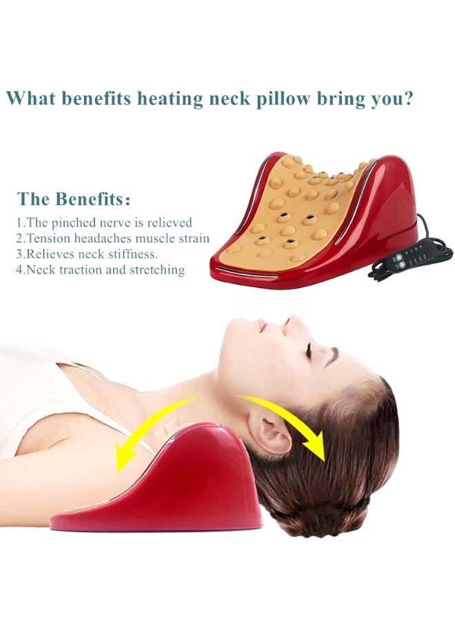 Heated Neck and Shoulder Massage Pillow – Smart Acupressure & Magnetic Therapy Massager – Portable Deep Tissue Cervical Support with Adjustable Heat and Remote Control for Neck, Back & Leg Pain Relief - Image 3