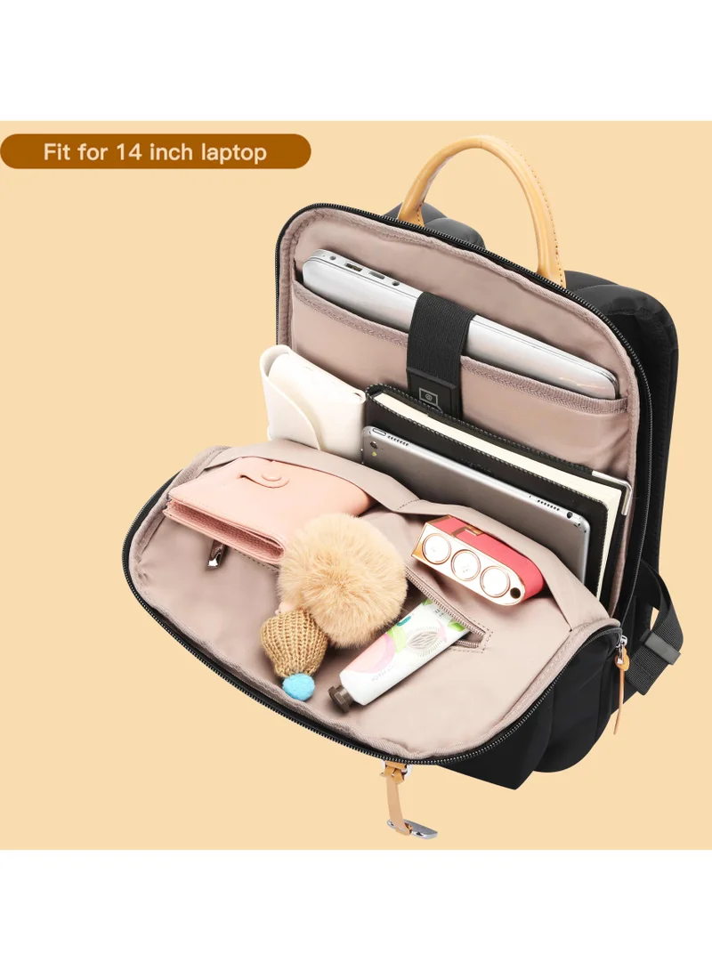 Bopai  BOPAI Elegant Professional water resistant Laptop Backpack - Stylish Business Travel Bag for Women with Multi Compartments and Premium Features - BO-LB821-Black for Women | Best Price UAE
