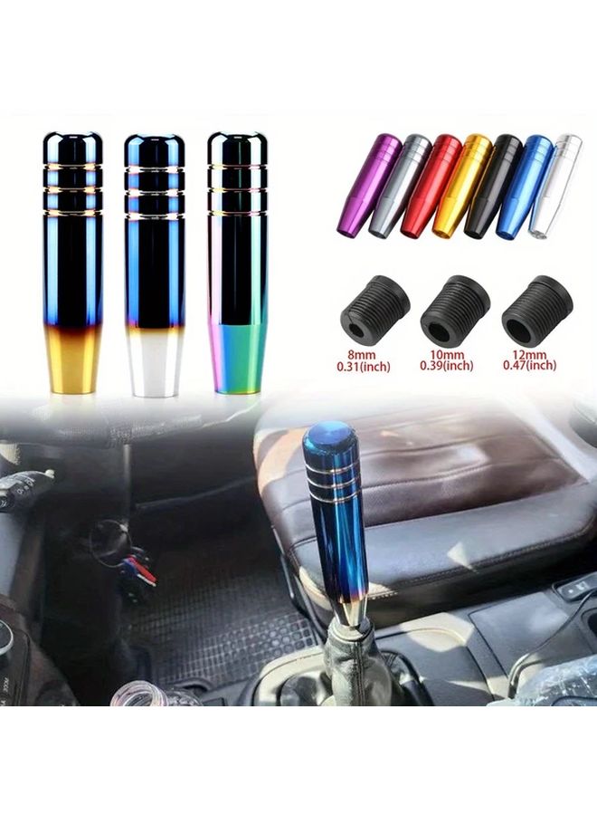 مقبض ناقل حركة ألومنيوم أزرق وذهبي ممتد يدوي لعصا ناقل الحركة اليدوي للسيارة مقبض رافعة ناقل الحركة 13 سم - Image 2