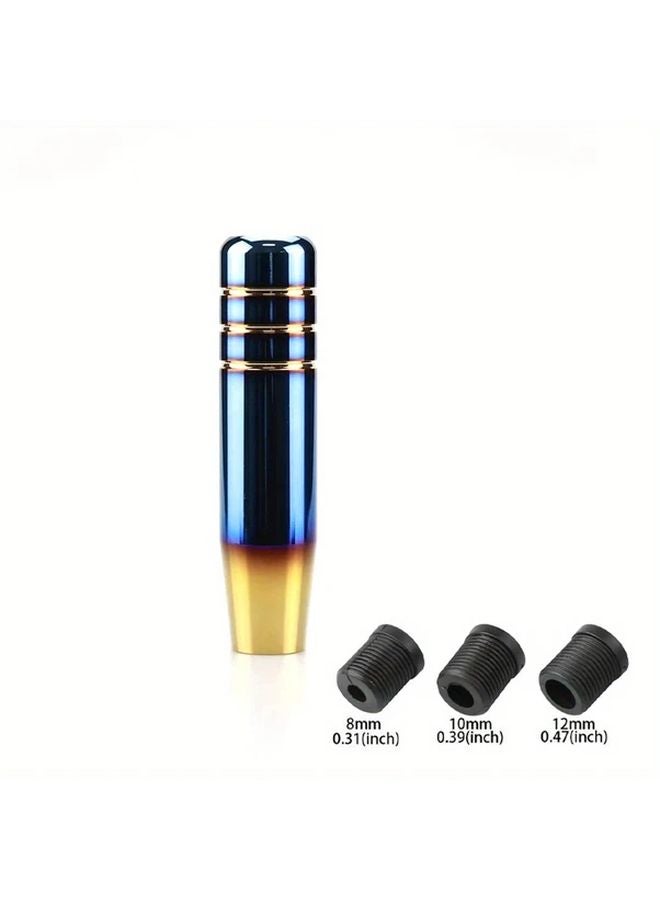 مقبض ناقل حركة ألومنيوم أزرق وذهبي ممتد يدوي لعصا ناقل الحركة اليدوي للسيارة مقبض رافعة ناقل الحركة 13 سم - Image 1