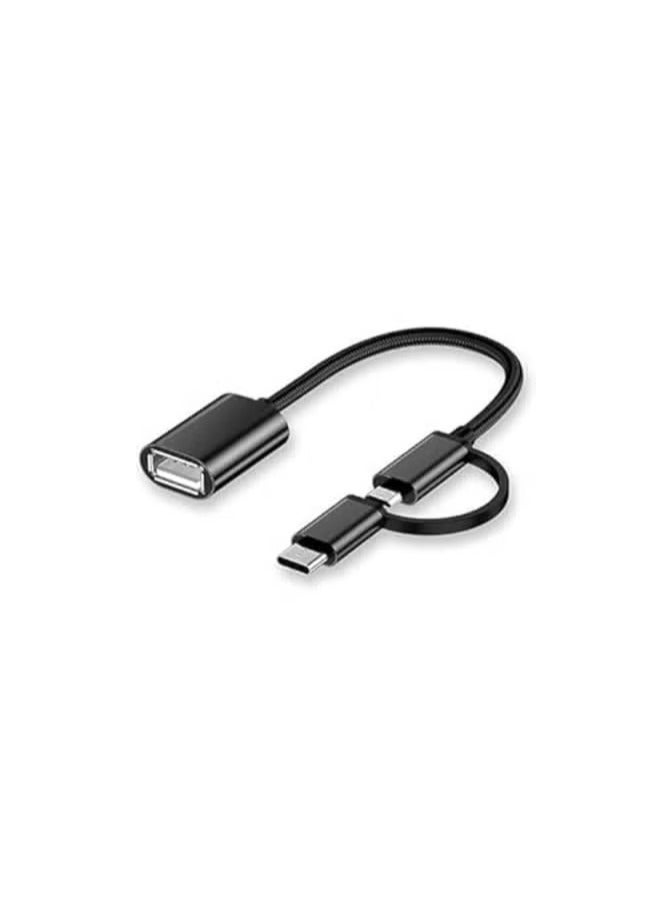 2-in-1 OTG Adapter Cable, Type-C and Micro USB to USB Female, Compatible with Phone/Tablet/Computer - Image 2