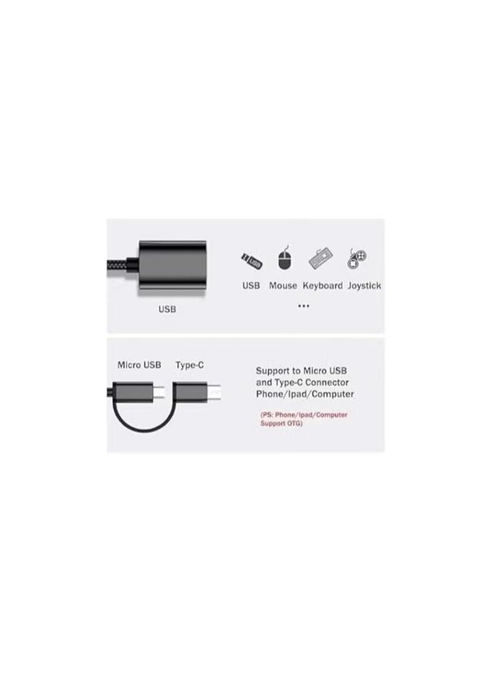 2-in-1 OTG Adapter Cable, Type-C and Micro USB to USB Female, Compatible with Phone/Tablet/Computer - Image 3