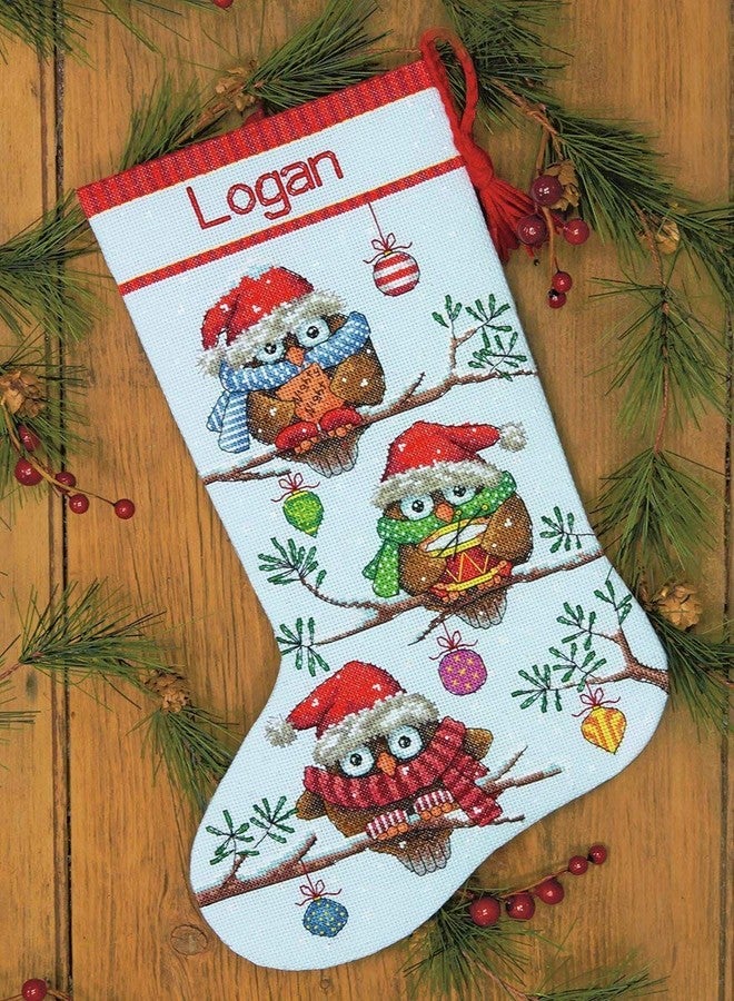 Dimensions Needlecrafts 70-08951 Holiday Hooties Stocking Counted Cross Stitch Kit - Image 3