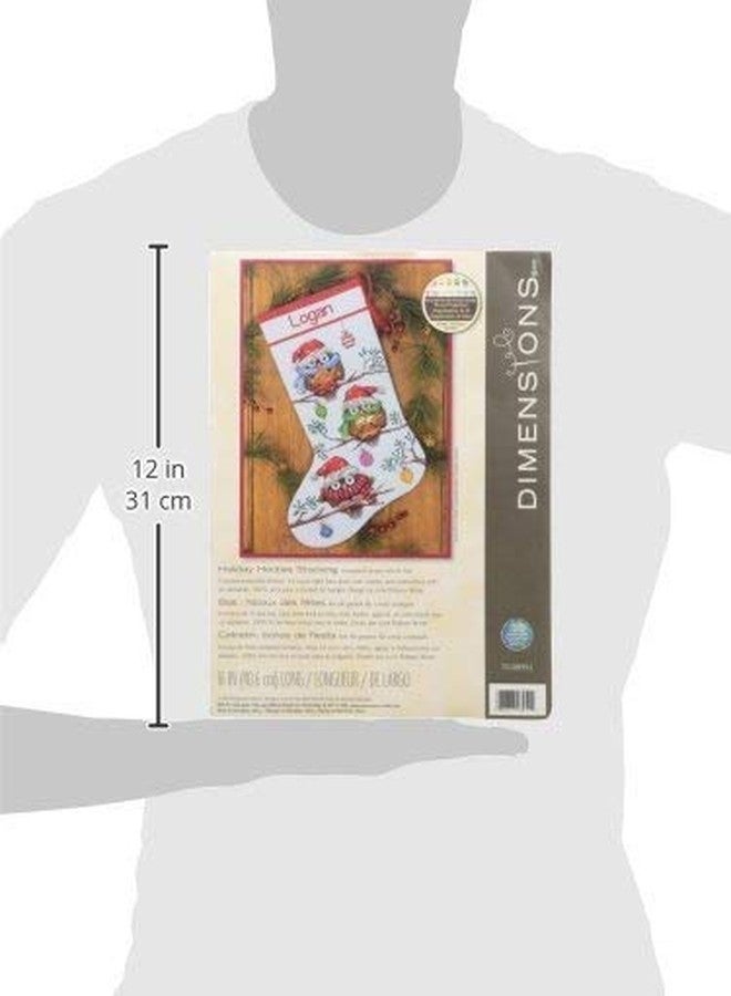 Dimensions Needlecrafts 70-08951 Holiday Hooties Stocking Counted Cross Stitch Kit - Image 4