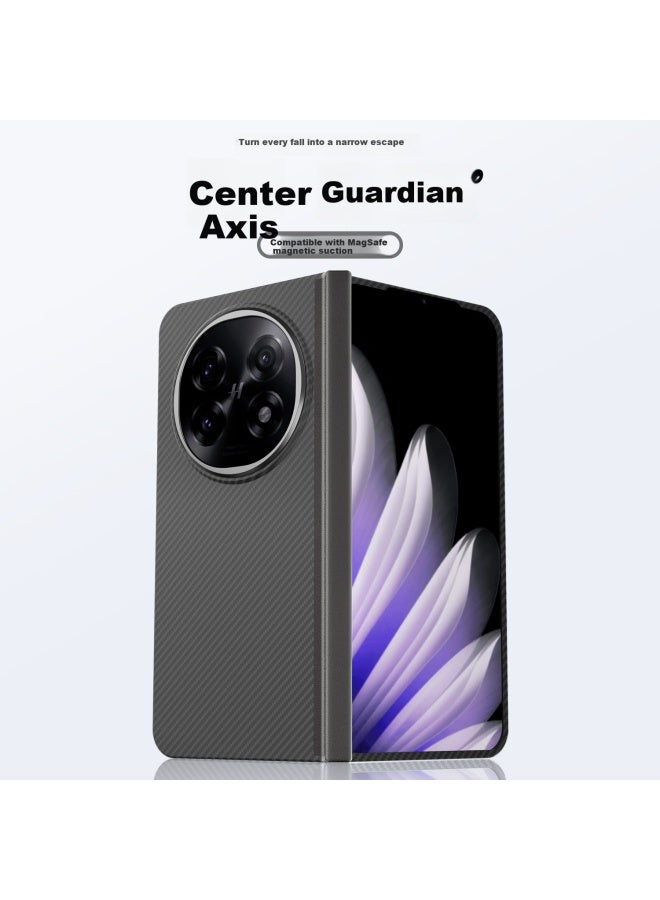 Conga Kevlar Aramid Fiber Middle Axis Protection Case For Oppo Find N5 Full Coverage Ultra-thin Anti-drop Magnetic Absorption Fine Metal Ring Fire Rotation Axis Set - Image 2