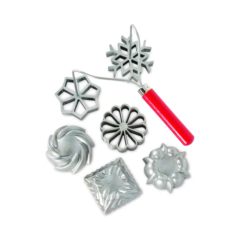 Nordic Ware Swedish Rosettes  Timbale Set 6 Pieces Silver