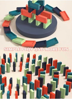 GROIC 180 Pieces Dominos Train Toy Set, Automatic Domino Rally Model with Light and sound, Kids Blocks Building Stacking Toy, Set Stacker Game STEM Creative Gift-Green  - Image 2