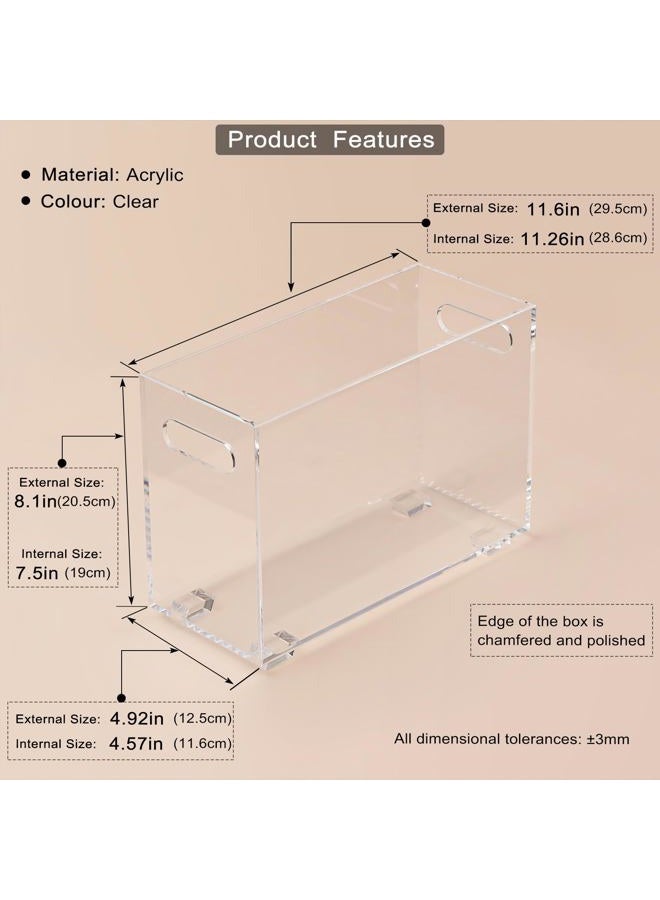 XOHYW Crystal Clear Acrylic Magazine Holder,Space Saving Magazine Rack, Book Basket, Storage Organizer Bin for Living Room, Bathroom, Home Office, Newspapers - Image 2