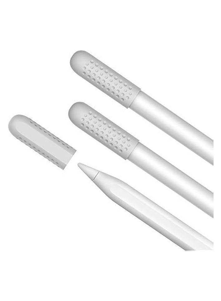 PROMASS 3 Packs Nib Cap Full Cover Silicone Tips Protector Compatible with Apple Pencil 2nd Generation (2018) (White) - Image 1