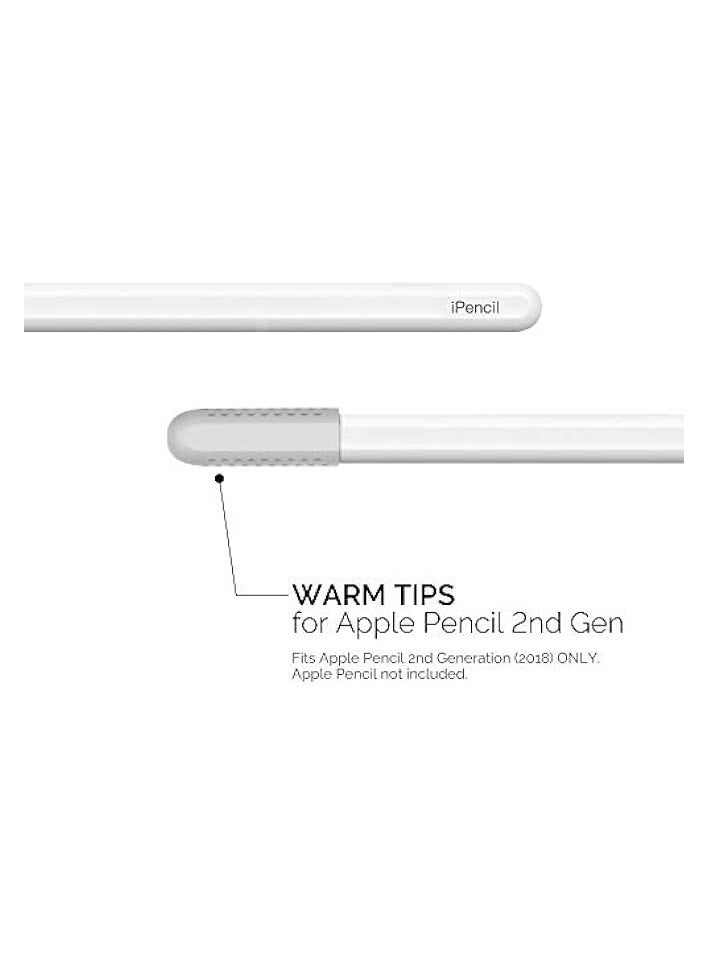 PROMASS 3 Packs Nib Cap Full Cover Silicone Tips Protector Compatible with Apple Pencil 2nd Generation (2018) (White) - Image 2