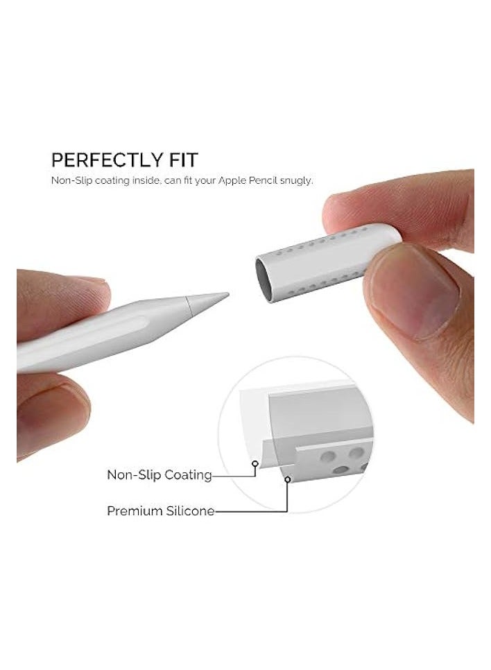 PROMASS 3 Packs Nib Cap Full Cover Silicone Tips Protector Compatible with Apple Pencil 2nd Generation (2018) (White) - Image 4