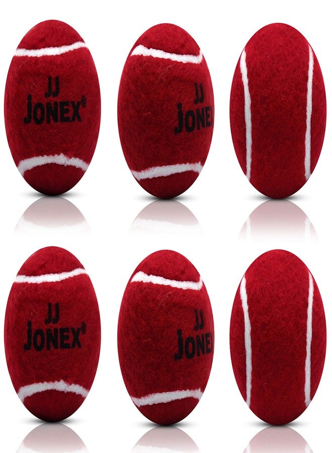 Jonex JJ Jonex Tennis Cricket Ball | Cricket Tennis Balls Green | Tennis Ball Set (Red- Pack of 6) - Image 1