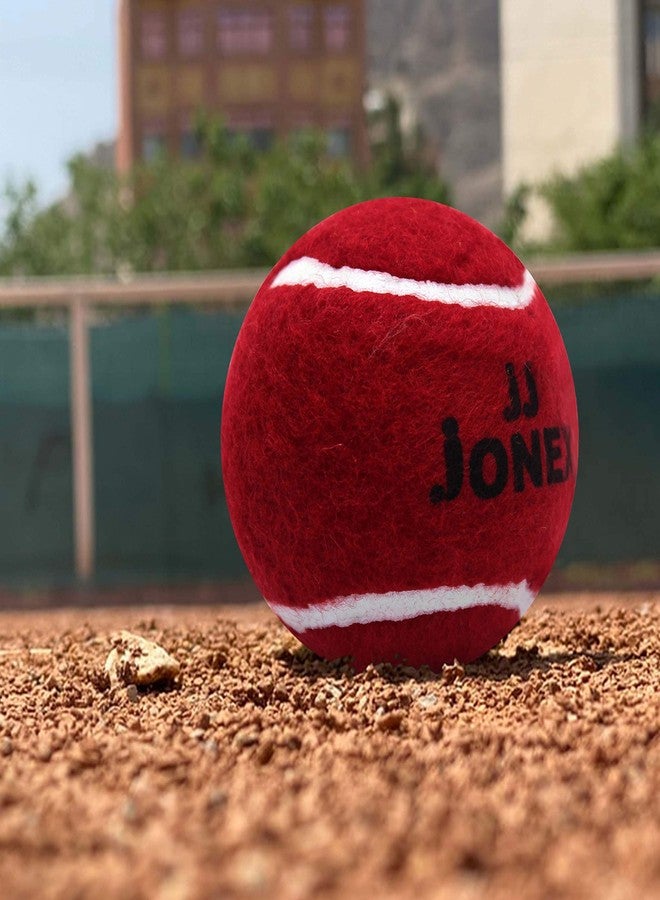 Jonex JJ Jonex Tennis Cricket Ball | Cricket Tennis Balls Green | Tennis Ball Set (Red- Pack of 6) - Image 2