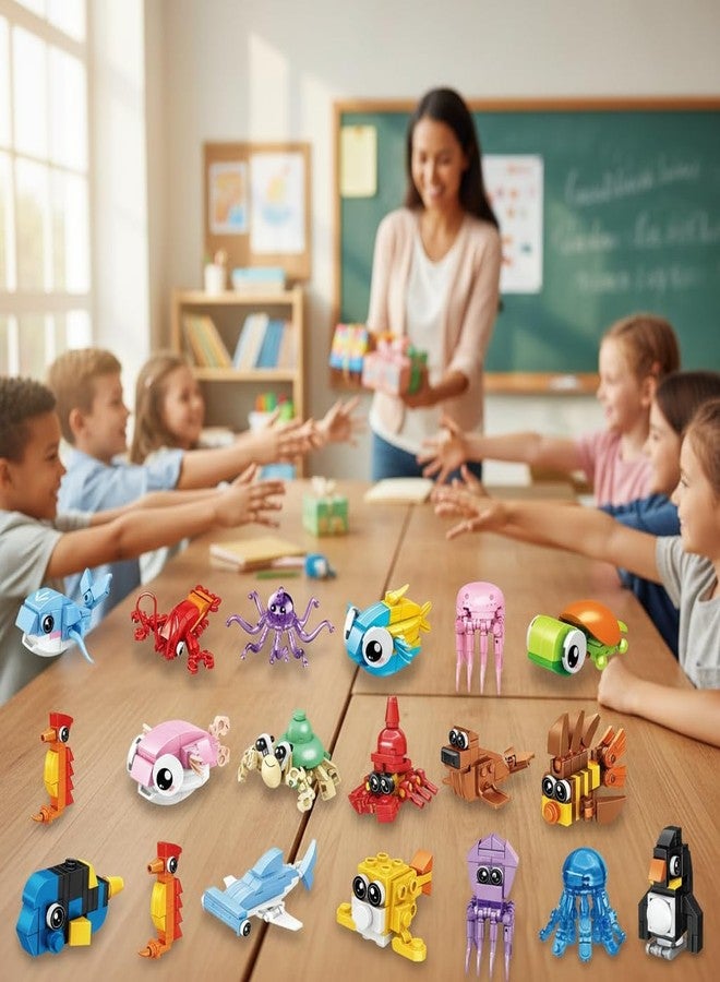 BRICHBROW 24 Pack Animal Building Blocks - Educational STEM Party Favors for Kids Ages 6-12, Mini Construction Sets for Birthday Parties, Classroom Prizes, Goodie Bags & Creative Play - Image 2