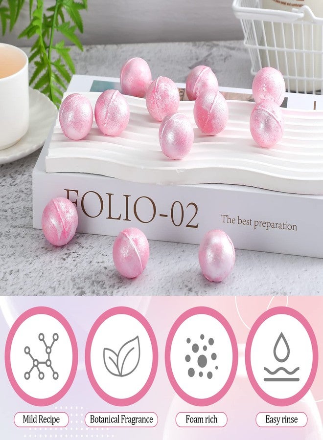 Demissle 20 Pcs 0.53 oz Bath Bombs Bath Fizzies Mini Bath Balls for Women Relaxing Refreshing Bath Bombs Gift Set with Glitter for Bubble Spa(Pink) - Image 4