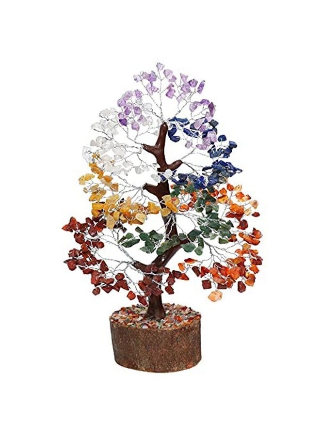 Crocon Seven Chakra Gemstone Tree Feng Shui Figurine Money Bonsai Good Luck Reiki Healing Crystals Balancing Decoration Ornament Sculpture Wealth Prosperity Table Room Decor Gift Size 10-12" - Image 4