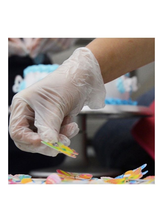 قفازات للاستخدام مرة واحدة - 20 قطعة شفاف - Image 4