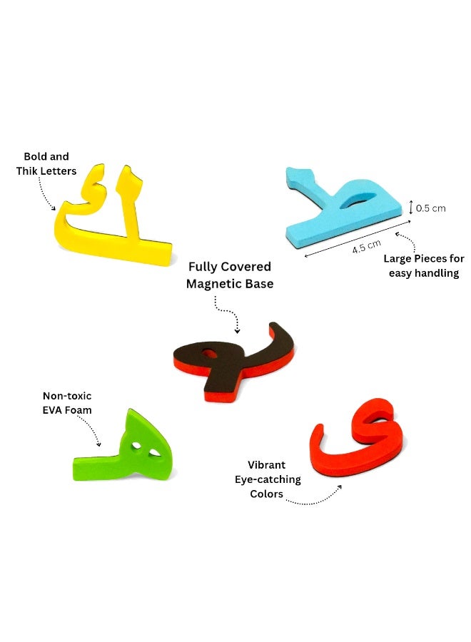 unikbebe 378 PCS Magnetic Arabic Letters Set with Whiteboard & Flash Cards, Montessori Arabic Learning Toys, STEM Spelling Board, Magnetic Tiles for Preschool Kids, Early Development Educational Toy - Image 4