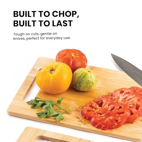Cipzi Premium Chopping Board for Kitchen Bamboo Wooden Cutting Board for Vegetable, Fruit Chopper Board Safe, Eco-Friendly, Durable (33 x 24cm) - Image 2