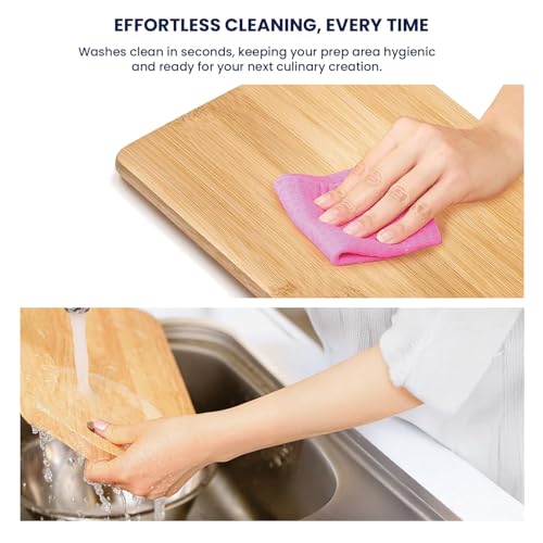 Cipzi Premium Chopping Board for Kitchen Bamboo Wooden Cutting Board for Vegetable, Fruit Chopper Board Safe, Eco-Friendly, Durable (33 x 24cm) - Image 5