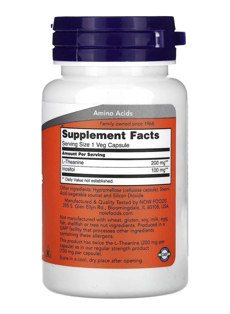 ناو مكمل غذائي مزدوج التركيز من إل-ثيانين 200 ملغ - 60 كبسولة - Image 2