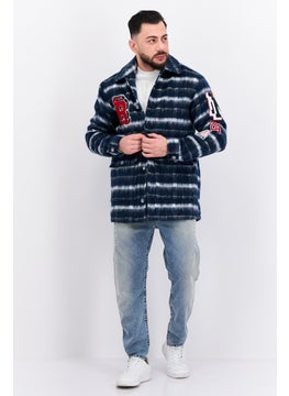 Asos Design Men Embroidered Jacket Shirt, Navy Combo  - Image 4