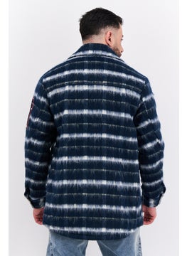 Asos Design Men Embroidered Jacket Shirt, Navy Combo  - Image 2