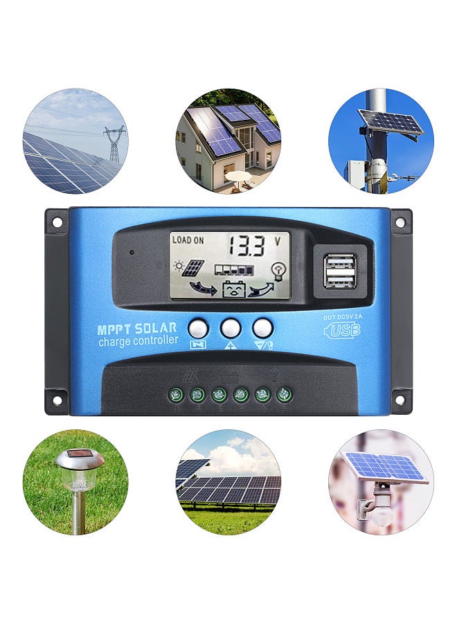 100A MPPT Solar Charge Controller Dual USB LCD Display Auto Solar Cell Panel Charger Regulator