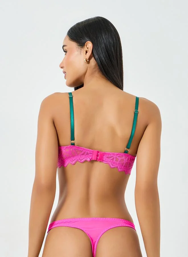 Take Two  Lace Non Padded Wired Bra and Brief Set for Women | Best Price UAE
