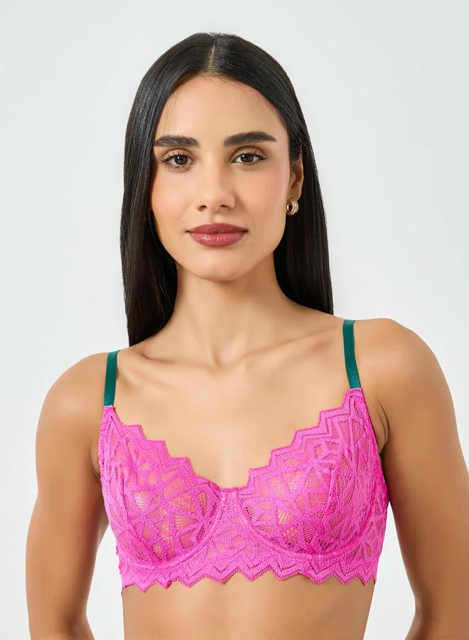 Take Two  Lace Non Padded Wired Bra and Brief Set for Women | Best Price UAE