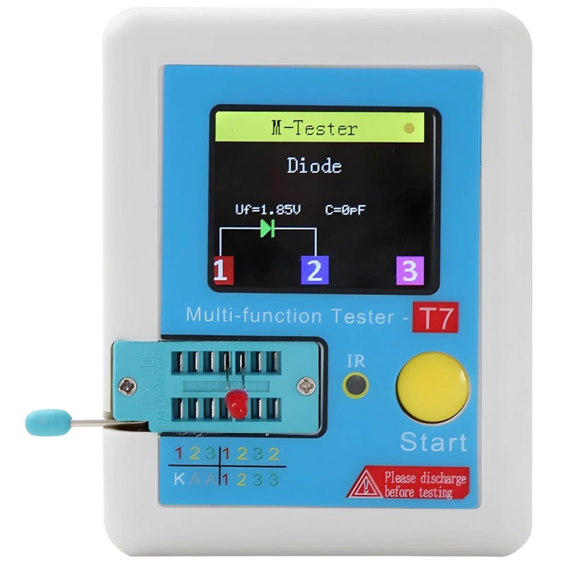 Digital LCD Transistor Tester, Multi-Function Component Analyzer for Diodes, Capacitors, Resistors, Inductors, Portable Design - Image 1