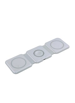 Generic 3-in-1 Wireless Charger, Magnetic Foldable Charging Station White for iPhone Android  - Image 1