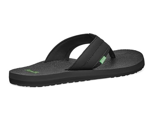 Sanuk Mens Beer Cozy 2 | Flip Flops for Men | Mens Sandals | Beach Sandals | Supportive & Lightweight | Memory Foam Footbed, Black, 13 - Image 4