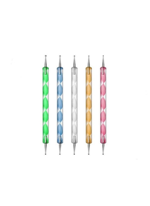5 Pc Uv Gel Painting Diy Design Nail Art 2 Way Dotting Pen Tool Nail Art Tip Dot Paint Manicure Kit
