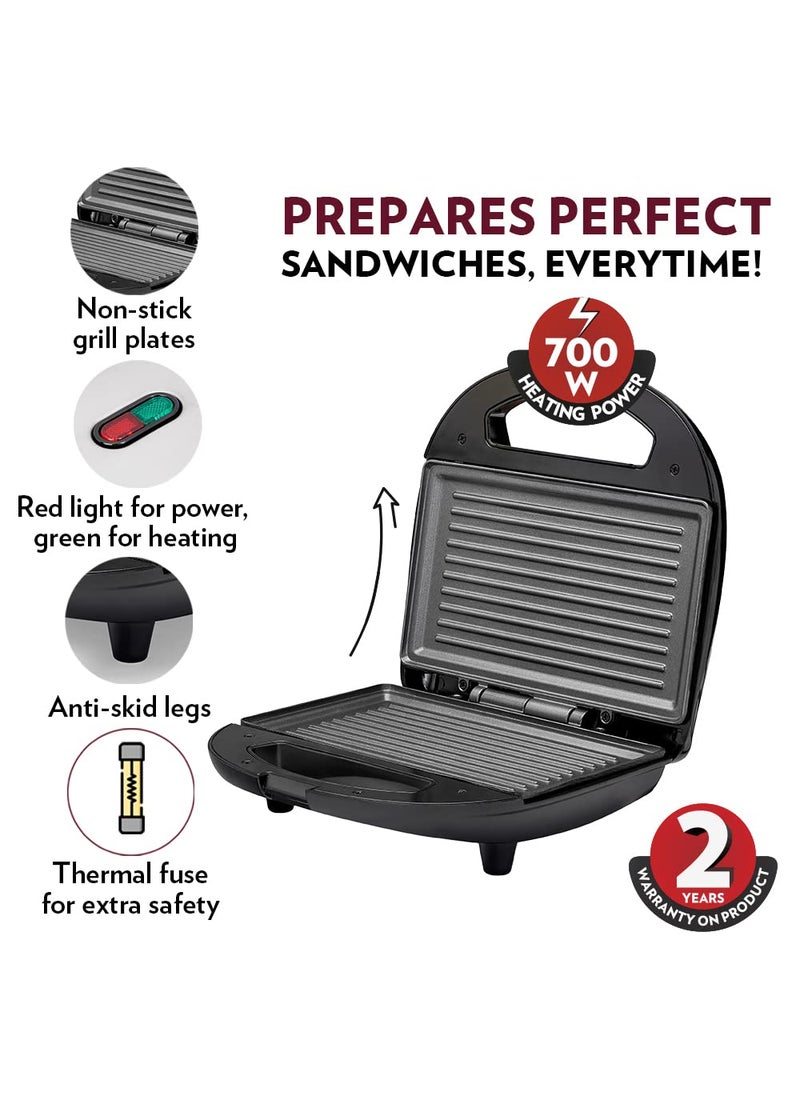 BOROSIL Borosil 700Watt 2Slice Sandwich Maker Silver  - Image 4