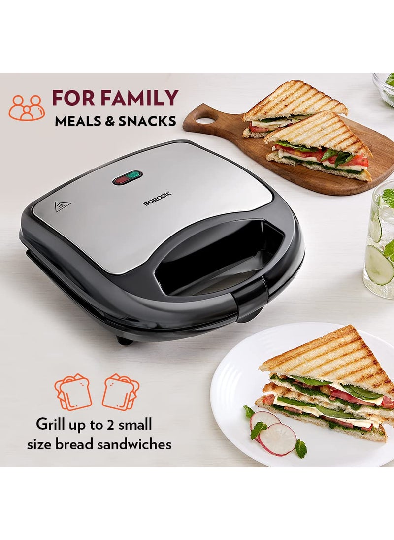 BOROSIL Borosil 700Watt 2Slice Sandwich Maker Silver  - Image 2