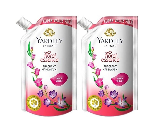 Yardley Floral Essence 675ml Pack of 2 Fragrant Handwash| Infused with Natural Floral Actives| Iris & Violet| Germ Protection| For Soft & Fragrant Skin - Image 1